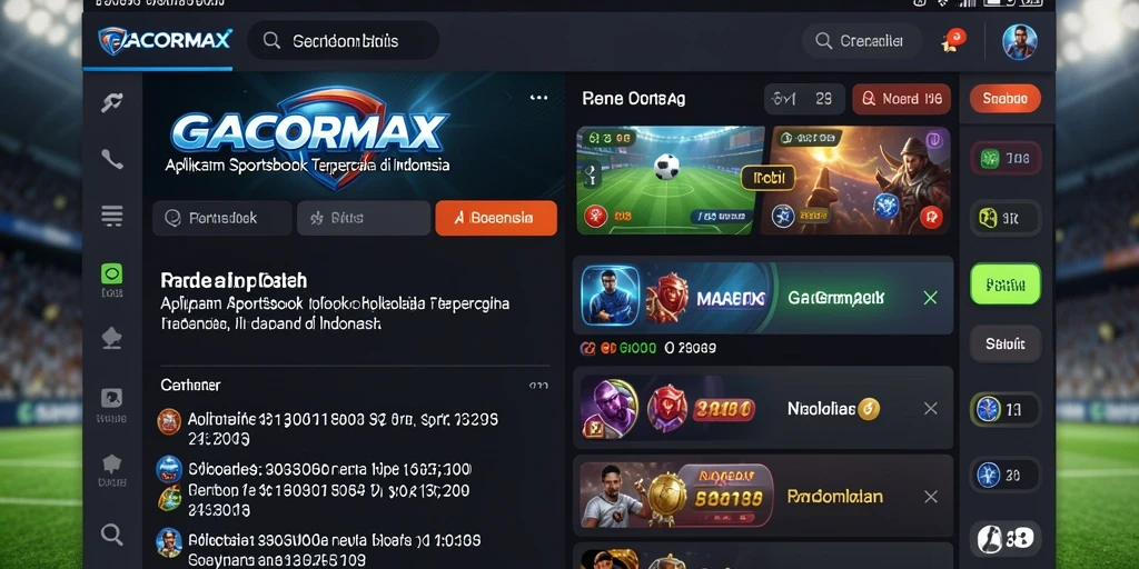 Tampilan menarik aplikasi GACORMAX untuk taruhan olahraga.