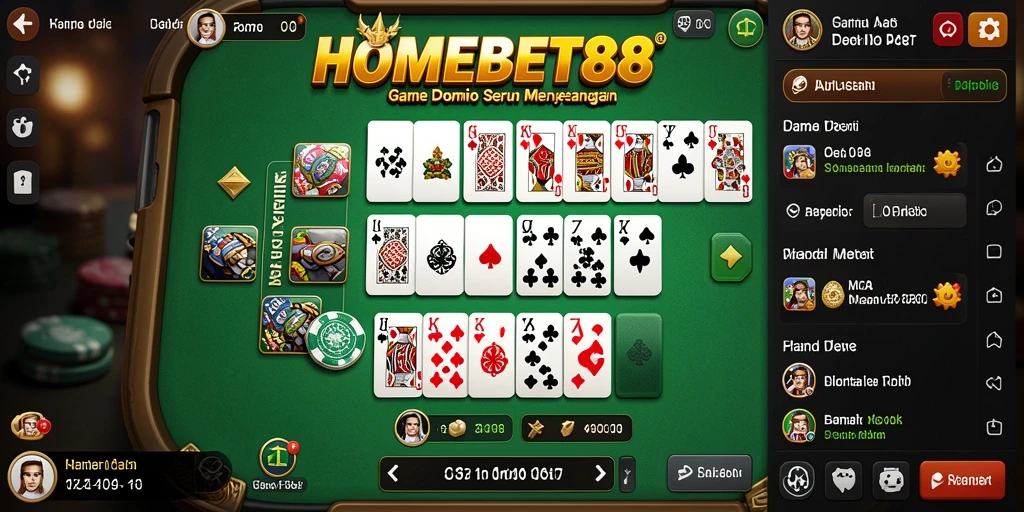 Tampilan mendebarkan dalam permainan domino HOMEBET88.