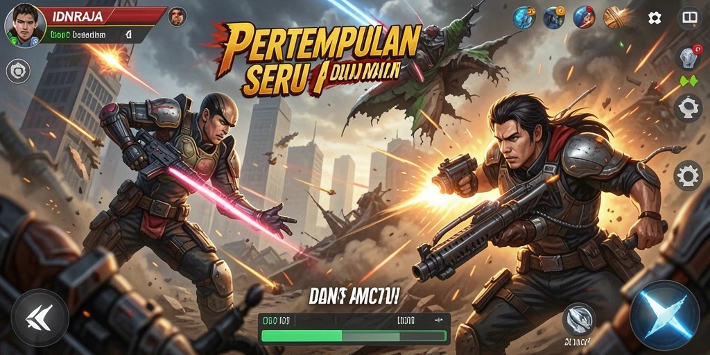 Tampilan gameplay seru dari IDNRAJA dengan aksi yang mendebarkan.