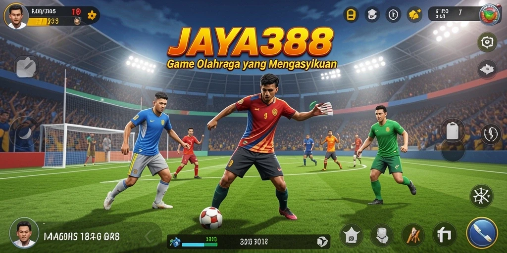 Tangkapan layar utama JAYA388 menampilkan aksi pertandingan olahraga yang seru.