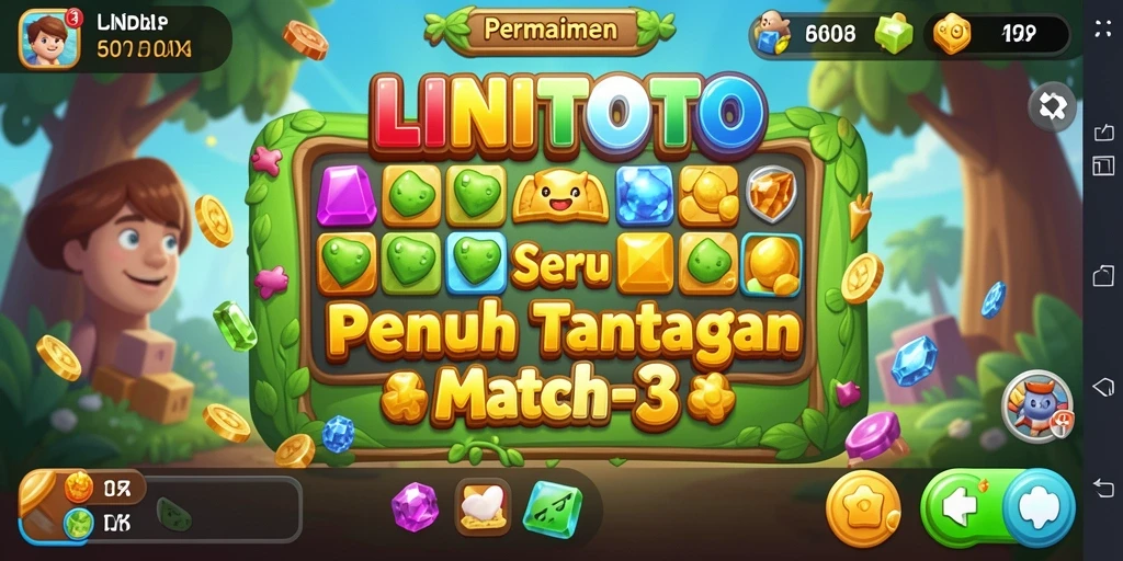 Tampilan gameplay LINITOTO yang menantang dan penuh warna.