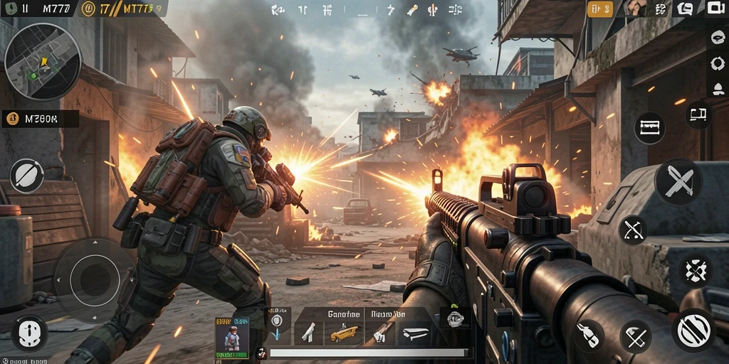 Gameplay menegangkan dalam MT777 dengan aksi FPS yang seru.