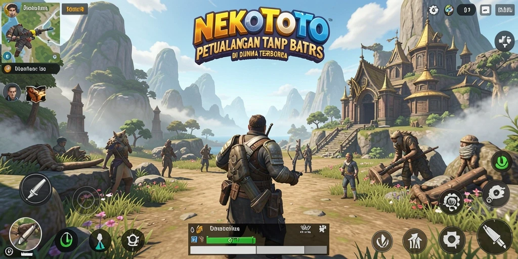 Tangkapan layar gameplay NEKOTOTO yang menakjubkan di dunia terbuka.