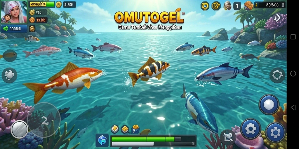 Tampilan gameplay seru dalam Tembak Ikan OMUTOGEL.