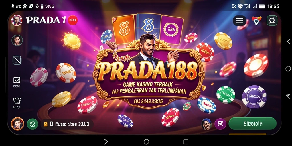 Screenshot utama menampilkan permainan kasino yang mencengangkan di PRADA188.