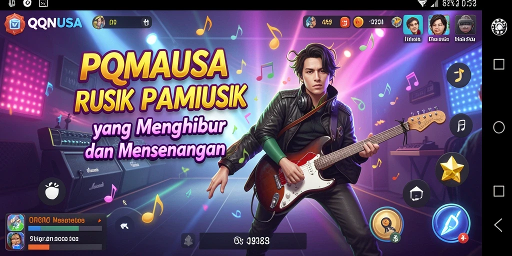 Tampilan gameplay menarik di QQNUSA dengan berbagai pilihan lagu.