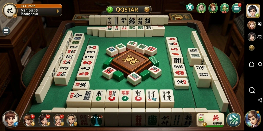 Tampilan gameplay Mahjong yang menarik dari QQSTAR.