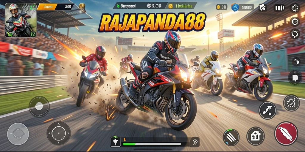 Tampilan balapan seru dan mendebarkan di RAJAPANDA88.