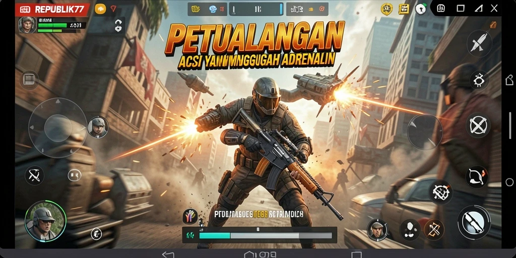 Tampak menegangkan saat bertarung dalam <strong>REPUBLIK77</strong>