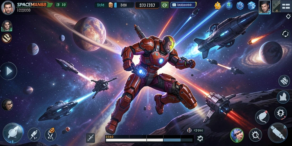Tampilan gameplay SPACEMAN88 dengan aksi seru di luar angkasa.