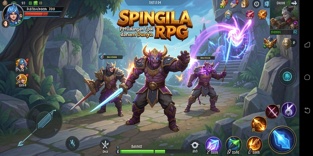 Tampilkan screenshot utama SPINGILA dengan gameplay RPG yang mendebarkan.