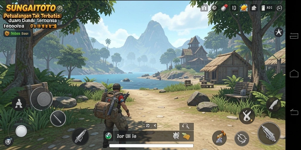 Tangkapan layar gameplay SUNGAITOTO yang menunjukkan eksplorasi dunia terbuka.