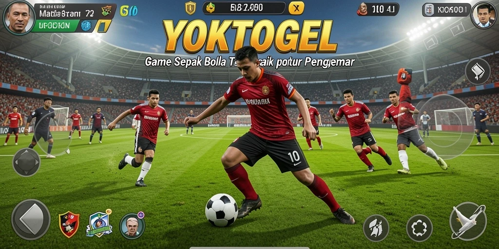 Tangkapan layar gameplay YOKTOGEL dengan aksi permainan sepak bola.